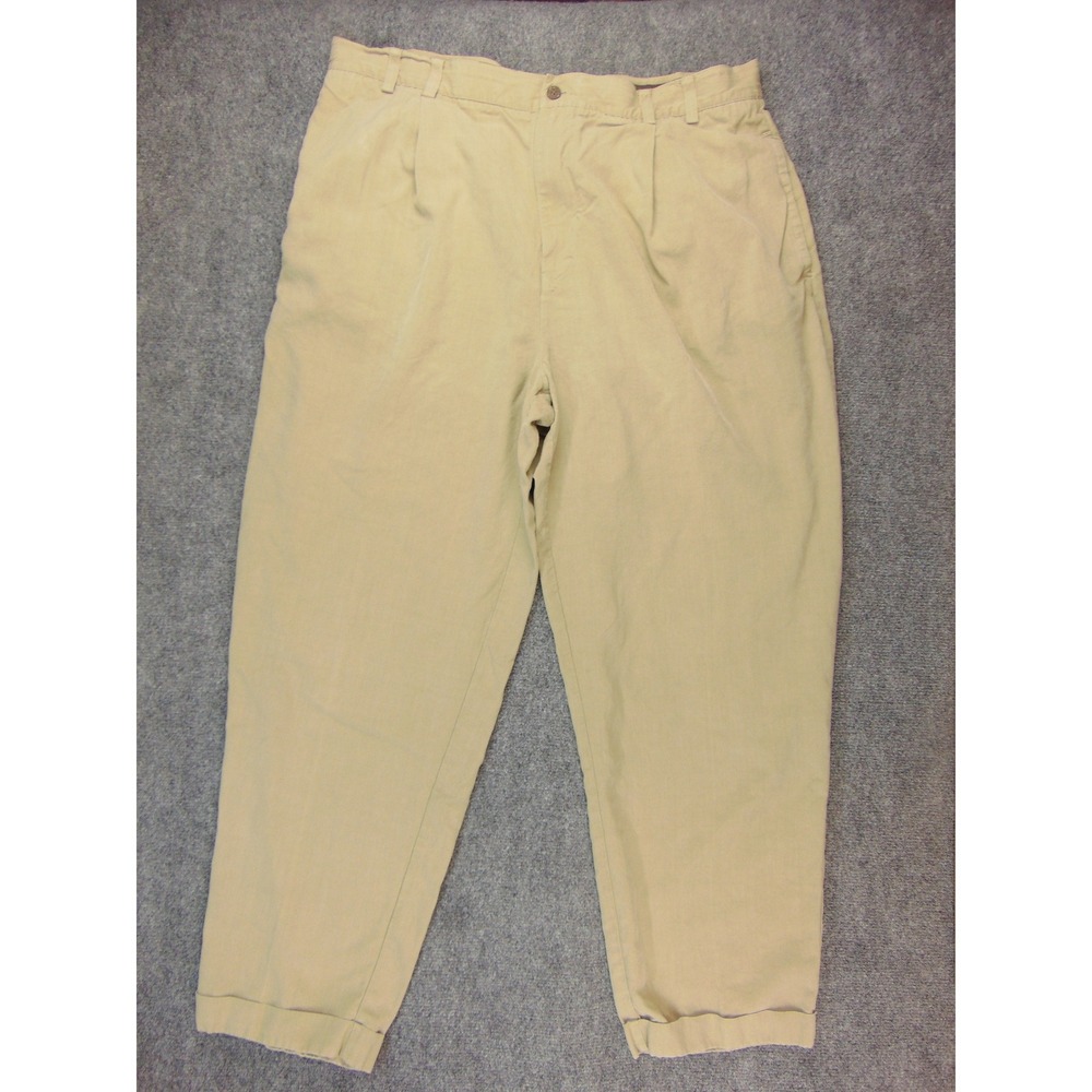 Tommy Bahama‎ Pleated Chino Pants Mens 36x30 Tan Solid Coastal Relaxed Vacation